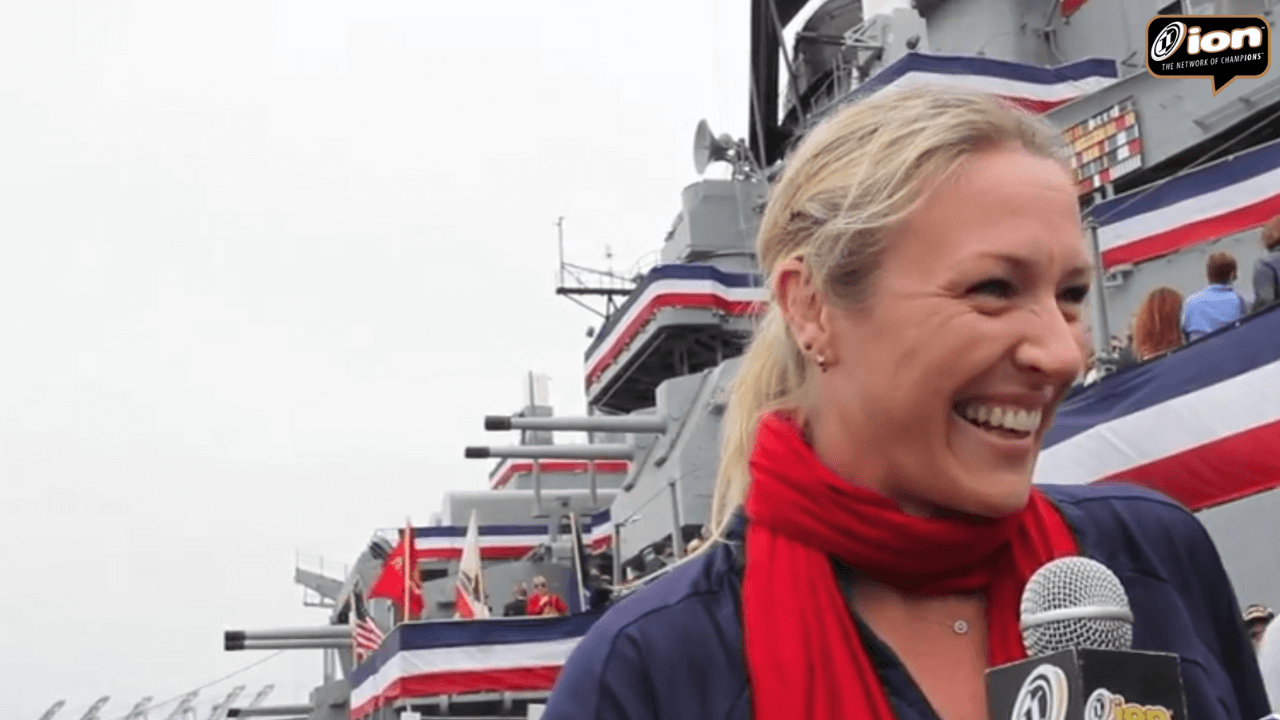 USA Olympic Volleyball Star Heather Bown caught on board the USS Iowa on ION