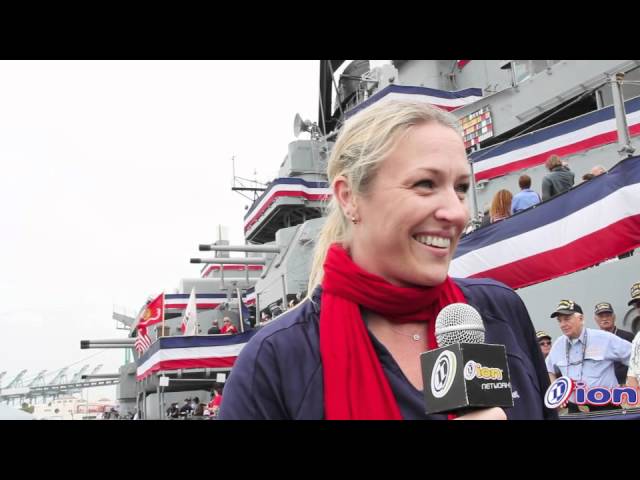 USA Olympic Volleyball Star Heather Bown caught on board the USS Iowa